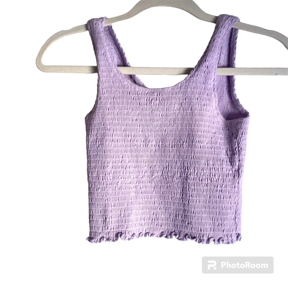 Purple lettuce trim Hollister cropped tank